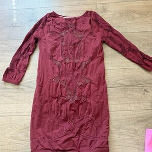 Free People Intimately :Size M/L Burgundy double layered-Detailed long top/dress